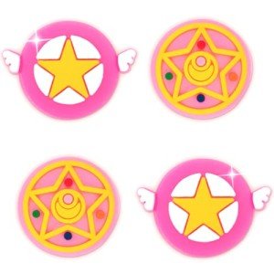 BelugaDesign Moon Sakura Thumb Grips | Anime Magical Girl Cardcaptor Cute Kawaii Pink Pastel Button Joystick Cap | Compatible with Nintendo Switch OLED Lite Joycon Console