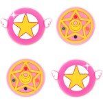 BelugaDesign Moon Sakura Thumb Grips | Anime Magical Girl Cardcaptor Cute Kawaii Pink Pastel Button Joystick Cap | Compatible with Nintendo Switch OLED Lite Joycon Console