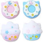 BelugaDesign Donut Ice Cream Thumb Grips | Cute Kawaii Food Cupcake Pink Blue Pastel Joystick Cap | Compatible with Nintendo Switch Standard Joycon Lite OLED