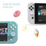 PERFECTSIGHT Cute Switch Thumb Grip Caps Compatible with Nintendo Switch OLED/Lite Console, Kawaii Soft Silicone Analog Stick Button Cover for Ns Joycon Controller, 4PCS Joystick Cap, Donut & Cupcake