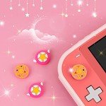 BelugaDesign Moon Sakura Thumb Grips | Anime Magical Girl Cardcaptor Cute Kawaii Pink Pastel Button Joystick Cap | Compatible with Nintendo Switch OLED Lite Joycon Console