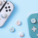 PERFECTSIGHT Cute Switch Thumb Grip Caps Compatible with Nintendo Switch OLED/Lite Console, Kawaii Soft Silicone Analog Stick Button Cover for Ns Joycon Controller, 4PCS Joystick Cap, Donut & Cupcake