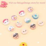 BelugaDesign Donut Ice Cream Thumb Grips | Cute Kawaii Food Cupcake Pink Blue Pastel Joystick Cap | Compatible with Nintendo Switch Standard Joycon Lite OLED