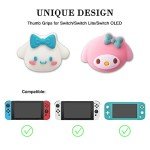 PERFECTSIGHT Switch Thumb Grips Caps, Cute Bunny Joystick Caps for Nintendo Switch Lite/OLED, Thumbstick Cover, 4 PCS Analog Stick Button Cover for NS Joycon Controller Accessories, Dog