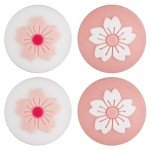 GORGECRAFT 4Pcs 2 Styles Silicone Joycon Thumb Grip Caps Cute Kawaii Soft Round Flower Thumbstick Joystick Rocker Button Cover Replacement Compatible with Switch 0.67x0.67inch