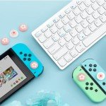 GORGECRAFT 4Pcs 2 Styles Silicone Joycon Thumb Grip Caps Cute Kawaii Soft Round Flower Thumbstick Joystick Rocker Button Cover Replacement Compatible with Switch 0.67x0.67inch