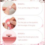 GORGECRAFT 4Pcs 2 Styles Silicone Joycon Thumb Grip Caps Cute Kawaii Soft Round Flower Thumbstick Joystick Rocker Button Cover Replacement Compatible with Switch 0.67x0.67inch