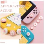 GORGECRAFT 4Pcs 2 Styles Silicone Joycon Thumb Grip Caps Cute Kawaii Soft Round Flower Thumbstick Joystick Rocker Button Cover Replacement Compatible with Switch 0.67x0.67inch