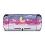 Tacky Design Clouds Skin Compatible Nintendo Switch Skin Wrap Cover, Moon Stickers, Premium Vinyl 3M Full Wrap Decal, Purple Starry Sky
