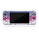 Tacky Design Clouds Skin Compatible Nintendo Switch Skin Wrap Cover, Moon Stickers, Premium Vinyl 3M Full Wrap Decal, Purple Starry Sky