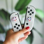 StickieTech Switch Joycon Thumb Grip Caps, Soft Cute Silicone Joystick Cover Compatible with Nintendo Switch/OLED/Switch Lite, Analog Stick Grips Button Covers for Switch, 4PC Set (Blue & Purple)