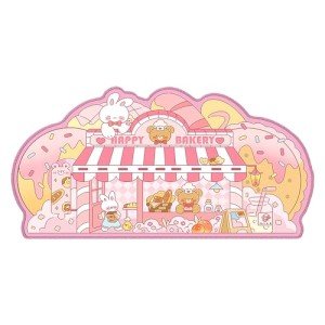 PERFECTSIGHT Bear Bakery Mouse Pad, Cute Bunny Cartoon Desk Mat for Women Girls Kids, Kawaii Keyboard Computer Large Gaming Mouse Pad, Full Desk Mousepad Non Slip Writing Pad for Office Home 31x 15