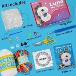 Crochet Kit for Beginners, Unicorn Crochet Kits for Kids and Adults Include Rainbow Yarn, Videos Tutorials, Eyes, and Crochet Hook - Crochet Animal Kit, Beginner Crochet Kit - Gift for Birthdays