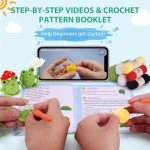 Crochetta Crochet Kit for Beginners, Beginner Crochet Animal Kits for Adults with Step-by-Step Video Tutorials, DIY Knitting & Crocheting Craft Hobbies Supplies, 2 Pack Frog Amigurumi(40%+ Yarn)