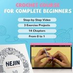 Crochet Kit for Beginners, Unicorn Crochet Kits for Kids and Adults Include Rainbow Yarn, Videos Tutorials, Eyes, and Crochet Hook - Crochet Animal Kit, Beginner Crochet Kit - Gift for Birthdays