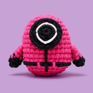 The Woobles Beginners Crochet Kit with Easy Peasy Yarn as seen on Shark Tank - with Step-by-Step Video Tutorials - Squid Game (Red Guard)