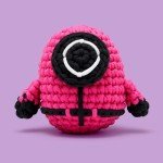 The Woobles Beginners Crochet Kit with Easy Peasy Yarn as seen on Shark Tank - with Step-by-Step Video Tutorials - Squid Game (Red Guard)