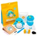 The Woobles Beginners Crochet Kit with Easy Peasy Yarn as seen on Shark Tank Bundle - with Step-by-Step Video Tutorials - Pierre The Penguin and Bjorn The Narwhal and Fred The Dinosaur