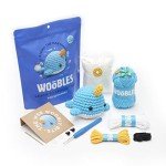The Woobles Beginners Crochet Kit with Easy Peasy Yarn as seen on Shark Tank Bundle - with Step-by-Step Video Tutorials - Pierre The Penguin and Bjorn The Narwhal and Fred The Dinosaur