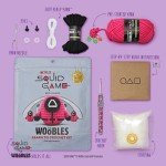 The Woobles Beginners Crochet Kit with Easy Peasy Yarn as seen on Shark Tank - with Step-by-Step Video Tutorials - Squid Game (Red Guard)