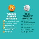 The Woobles Beginners Crochet Kit with Easy Peasy Yarn as seen on Shark Tank - with Step-by-Step Video Tutorials - Squid Game (Red Guard)