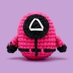 The Woobles Beginners Crochet Kit with Easy Peasy Yarn as seen on Shark Tank - with Step-by-Step Video Tutorials - Squid Game (Red Guard)