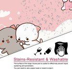 Pink Mouse Pad Cat XXL Kawaii Gaming Mouse Pad Animal Theme 35x15.7x0.12 inch Gift for Women,Pink Desk Accessories with Personalized Design for Laptop, Computer PC (Pink Cat -2)