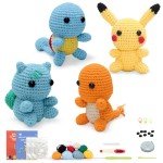 COZYMATE Crochet Kit for Beginners, Complete 4 PCS Cute Animals Crochet Kits for Adults with Step-by-Step Instructions and Video Tutorials - Best Knitting Birthday Gift (4P, Cute Animals)