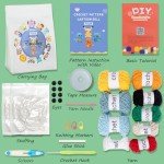 COZYMATE Crochet Kit for Beginners, Complete 4 PCS Cute Animals Crochet Kits for Adults with Step-by-Step Instructions and Video Tutorials - Best Knitting Birthday Gift (4P, Cute Animals)