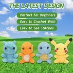 COZYMATE Crochet Kit for Beginners, Complete 4 PCS Cute Animals Crochet Kits for Adults with Step-by-Step Instructions and Video Tutorials - Best Knitting Birthday Gift (4P, Cute Animals)