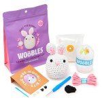 The Woobles Beginners Crochet Kit with Easy Peasy Yarn as seen on Shark Tank Bundle - with Step-by-Step Video Tutorials - Pierre The Penguin and JoJo The Bunny