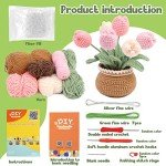 kgxulr Crochet Kit for Beginners, Tulip Crochet Starter Kit Beginner for Complete Beginners Adults, Crocheting Knitting Kit with Step-by-Step Video Tutorials (Tulip)