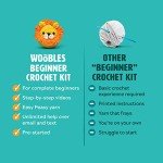 The Woobles Beginners Crochet Kit with Easy Peasy Yarn as seen on Shark Tank Bundle - with Step-by-Step Video Tutorials - Pierre The Penguin and JoJo The Bunny