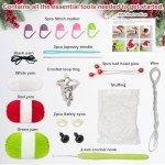 ALODNY Crochet Kit for Beginners,Christmas Crochet Kit for Beginners Adults,Knitting Kits Hooks Yarn Set with Step-by-Step Video Tutorials