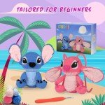 Crochet Kit for Beginners-Animals Start Crotcheting - Perfect Ange Amigurumi Knitting Learn to Kit for Adult Kids with Stitch by Stitch Video Tutorials,Holiday Christmas Gift.(Lilo & Stitch
