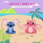 Crochet Kit for Beginners-Animals Start Crotcheting - Perfect Ange Amigurumi Knitting Learn to Kit for Adult Kids with Stitch by Stitch Video Tutorials,Holiday Christmas Gift.(Lilo & Stitch