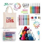 Hearth & Harbor Crochet Kit for Beginners Adults, Crochet Kits for Beginner, Learn to Crochet Set, Crocheting Kit, 1500 Yards Crochet Yarn, Crochet Hook Set, Crochet Accessories and Supplies