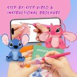 Crochet Kit for Beginners-Animals Start Crotcheting - Perfect Ange Amigurumi Knitting Learn to Kit for Adult Kids with Stitch by Stitch Video Tutorials,Holiday Christmas Gift.(Lilo & Stitch