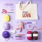 Hearth & Harbor Crochet Kit for Beginners Adults, Crochet Kits for Beginner, Learn to Crochet Set, Crocheting Kit, 1500 Yards Crochet Yarn, Crochet Hook Set, Crochet Accessories and Supplies