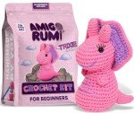 Amigo Rumi Cute Dinosaur Beginners Crochet Kit - Learn How to Crochet Starter Kit - 4+ Hour Video Tutorials & Crocheting Book - Easy to Stitch Yarn - Amigurumi Stuffed Animal for Kids 12+ & Adults