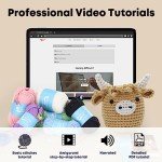 Cudroza Crochet Kit for Beginners - Highland Cow Starter Crochet Kits with Step-by-Step Video Tutorials and Yarns, Hook, Accessories, Birthday DIY Handmade Craft Gift for Adults and Kids(30%+ Yarn)