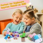 Kukaki 6-piece beginner crochet kit, DIY handmade crafts for adults and children, an excellent gift for crochet enthusiasts, crochet animal and plant kit with step-by-step videos, yarn, birthday gifts