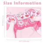 Pecfamly Cutecore Cute Pink Kawaii Anime Tapestry for Bedroom Teen Girl, Cutecore Kawaii Gamer Girl Anime Room Home Decor (59" x 51")