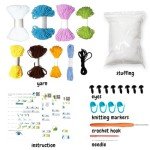 TGIQROVE 4Pcs Animal Crochet Kit for Beginners, Crochet Kit with Step-by-Step Video Tutorials, DIY Craft, Yarn,Crochet Hook, Knitting Starter Pack for Adults and Kids, Kids Boys Girls Birthday Gifts