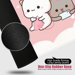 Pink Mouse Pad Cat XXL Kawaii Gaming Mouse Pad Animal Theme 35x15.7x0.12 inch Gift for Women,Pink Desk Accessories with Personalized Design for Laptop, Computer PC (Pink Cat -2)