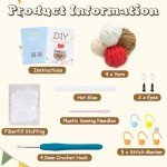 VOCHIC Crochet Kit for Beginners Cute Cake Crocheting Knitting Kit DIY Crochet Starter Kit with Step-by-Step Video Tutorial Birthday Christmas Gift for Friends Adults Kids