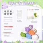 BOLDNOVA Knitting Kit for Beginners with 6 Pcs Crochet Animal Kit for Beginners in Step by Step Video Tutorials, Beginner Crochet Kit for Adults (B)