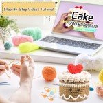 VOCHIC Crochet Kit for Beginners Cute Cake Crocheting Knitting Kit DIY Crochet Starter Kit with Step-by-Step Video Tutorial Birthday Christmas Gift for Friends Adults Kids