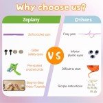 Crochet Animal Kit Bunny Crochet Kit for Beginners Kids with Premium Yarn, Amigurumi Mini Crochet Animals Knitting Kit, Beginner Crochet Kit for Adults for Easter with Step-by-Step Video Tutorials