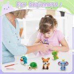 BOLDNOVA Knitting Kit for Beginners with 6 Pcs Crochet Animal Kit for Beginners in Step by Step Video Tutorials, Beginner Crochet Kit for Adults (B)